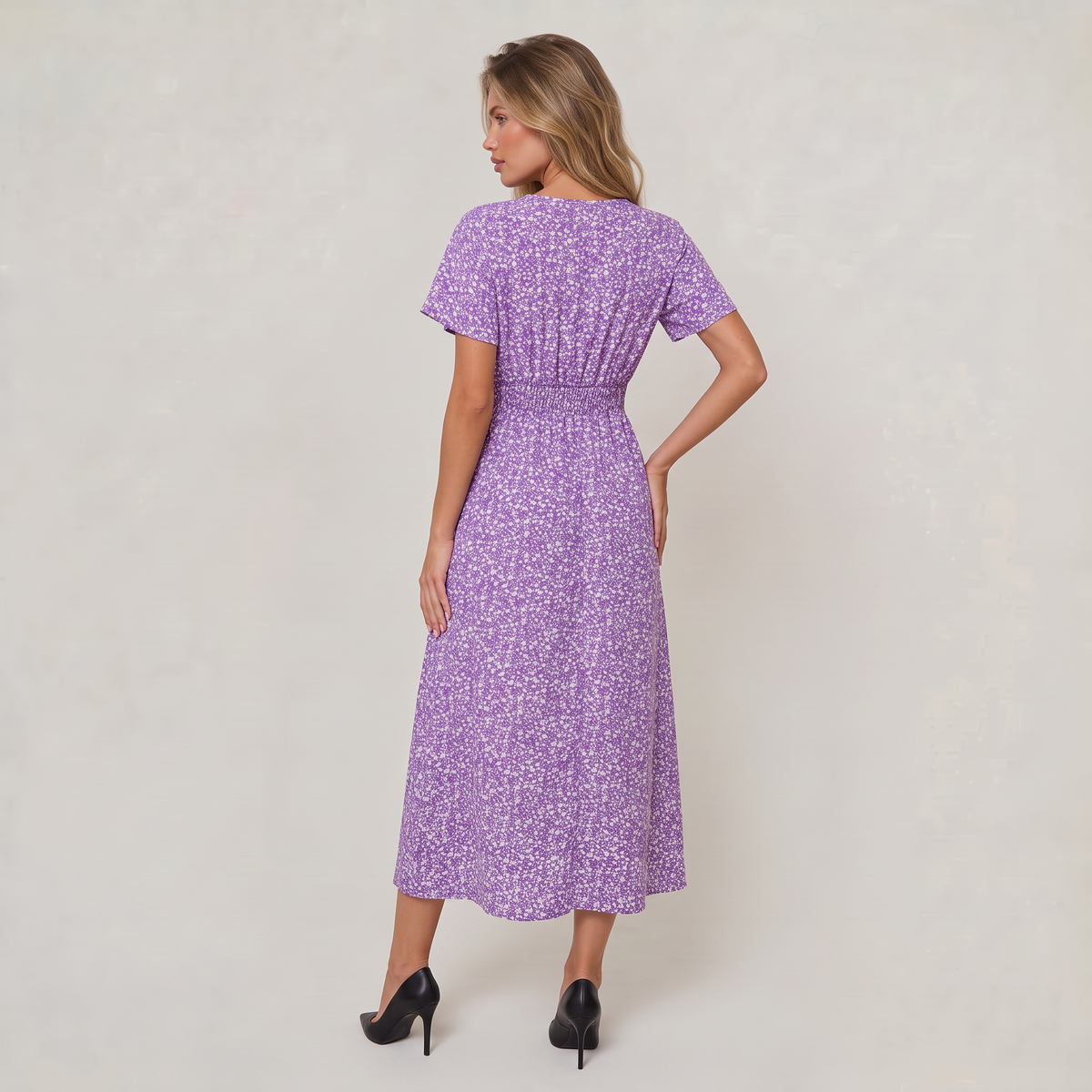 Women’s Floral V-Neck Midi Dress