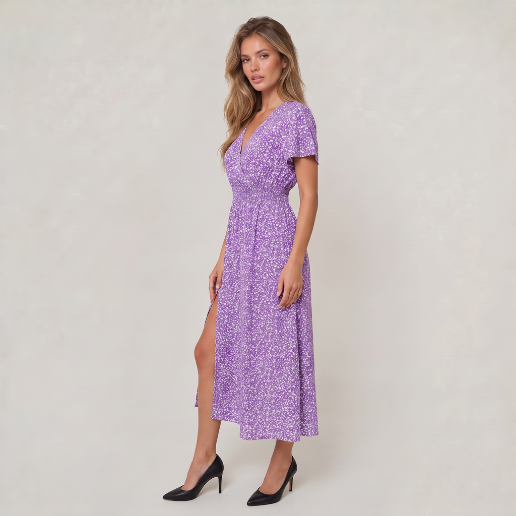 Women’s Floral V-Neck Midi Dress