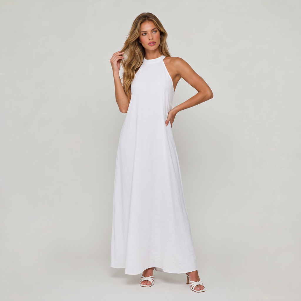 Women’s Flowy Halter Neck Maxi Dress