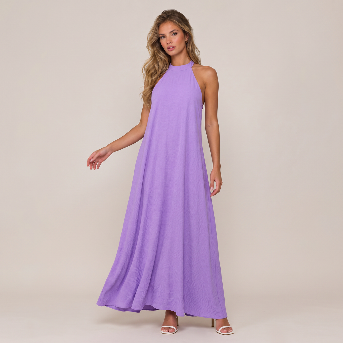 Women’s Flowy Halter Neck Maxi Dress