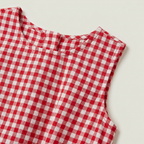 Women’s Gingham Midi Dress Tie Waist