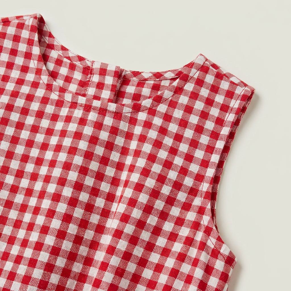 Women’s Gingham Midi Dress Tie Waist