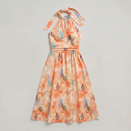 Women’s Halter Floral Print Midi Dress