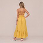 Women’s Halter Neck Ruched Waist Maxi Dress