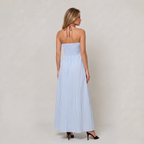 Women’s Striped Halter Cut-Out Maxi Dress