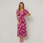 Women’s Floral Off-Shoulder Ruched Midi Dress