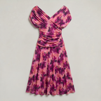 Women’s Floral Off-Shoulder Ruched Midi Dress