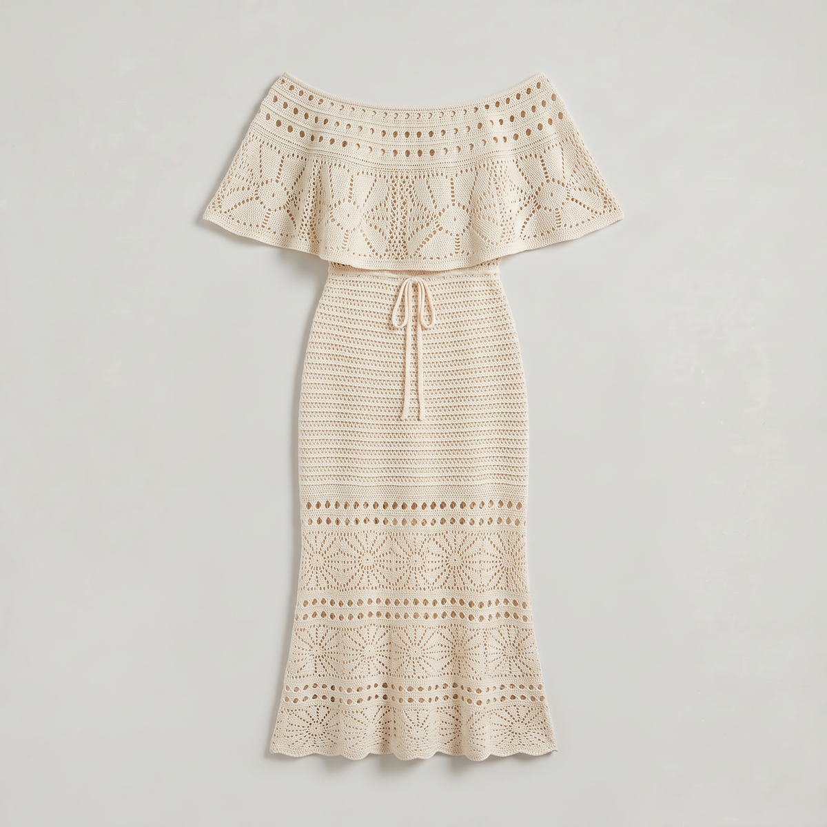 Women’s Off-Shoulder Crochet Resort Maxi Dress