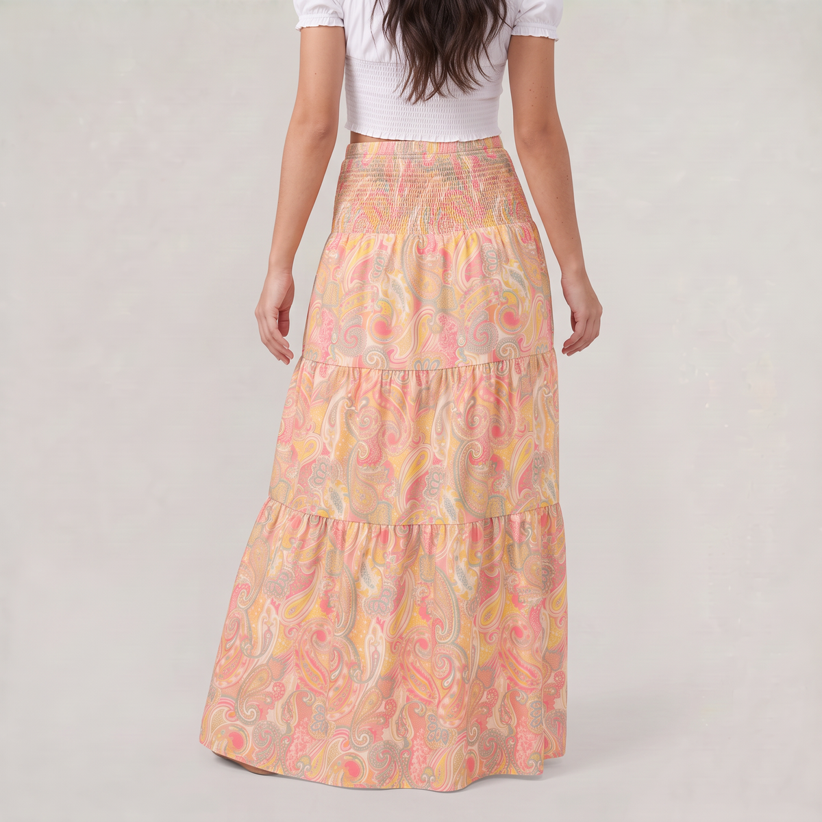 Women’s Paisley Tiered Maxi Skirt