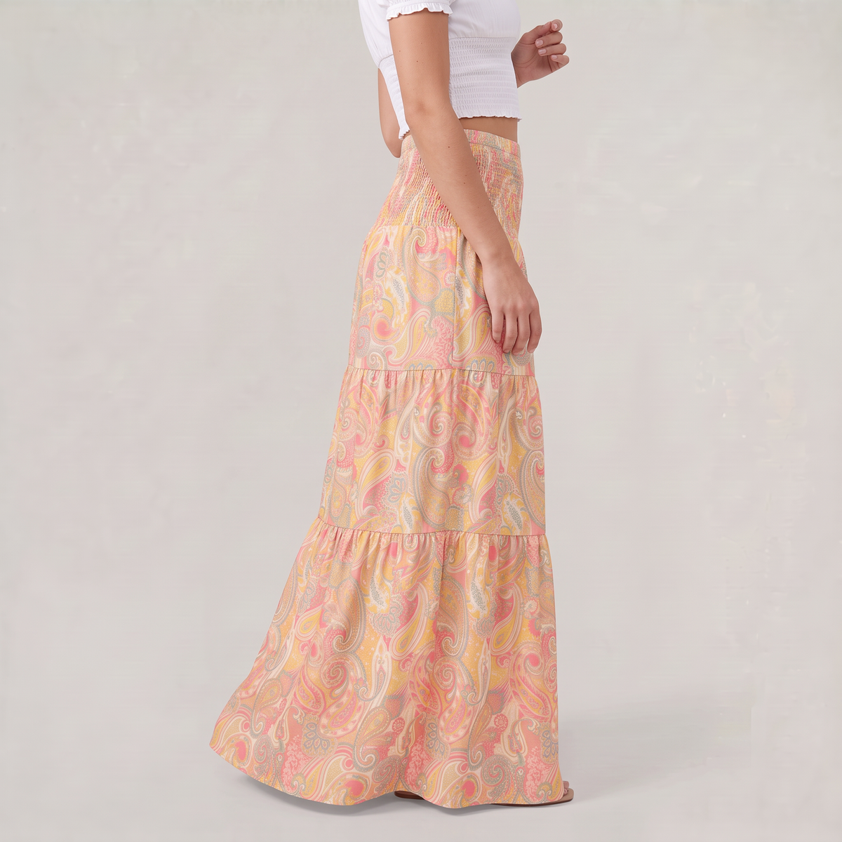 Women’s Paisley Tiered Maxi Skirt