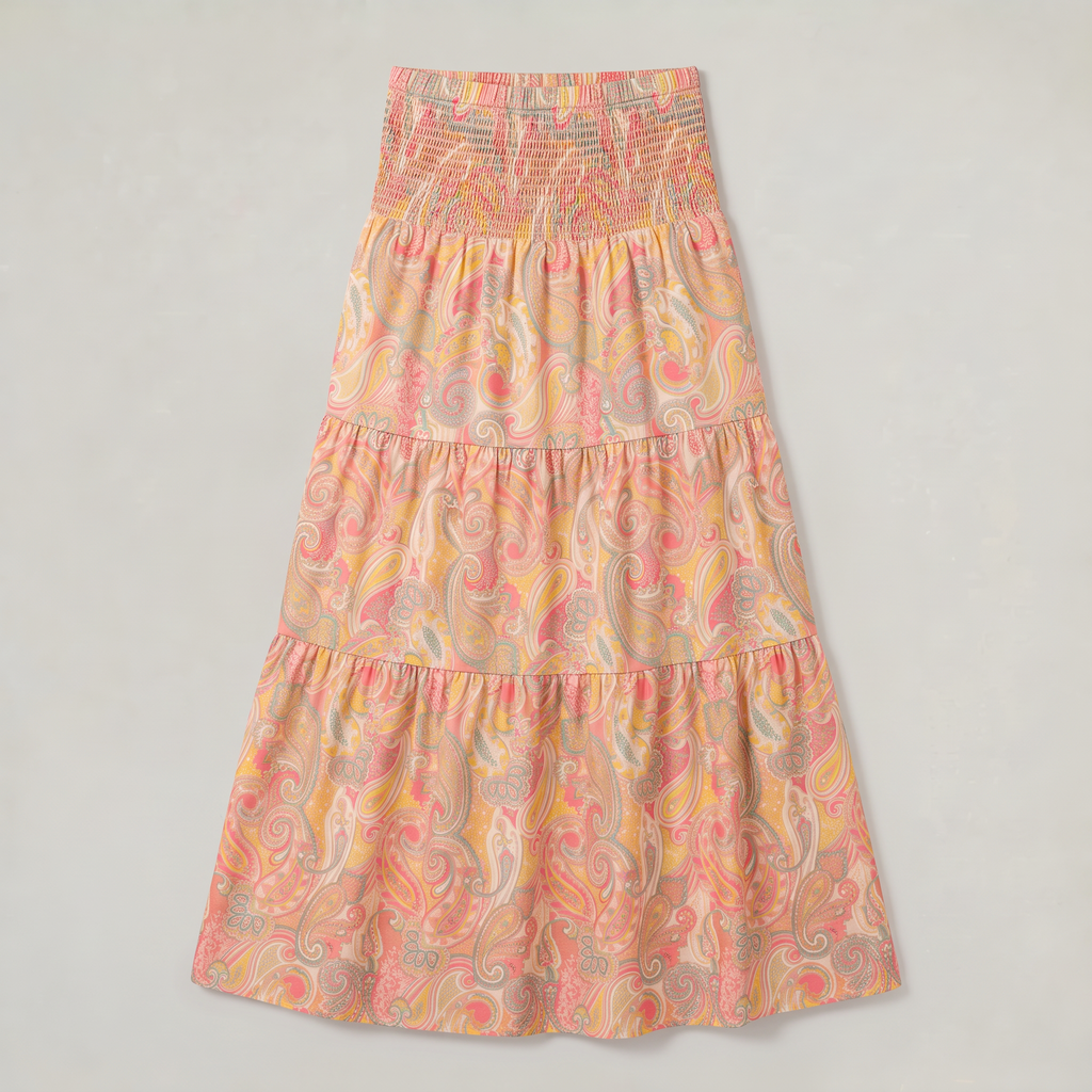 Women’s Paisley Tiered Maxi Skirt