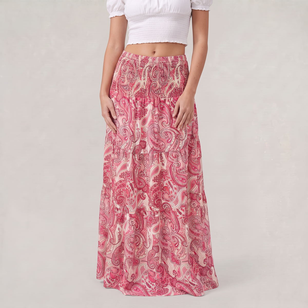 Women’s Paisley Tiered Maxi Skirt