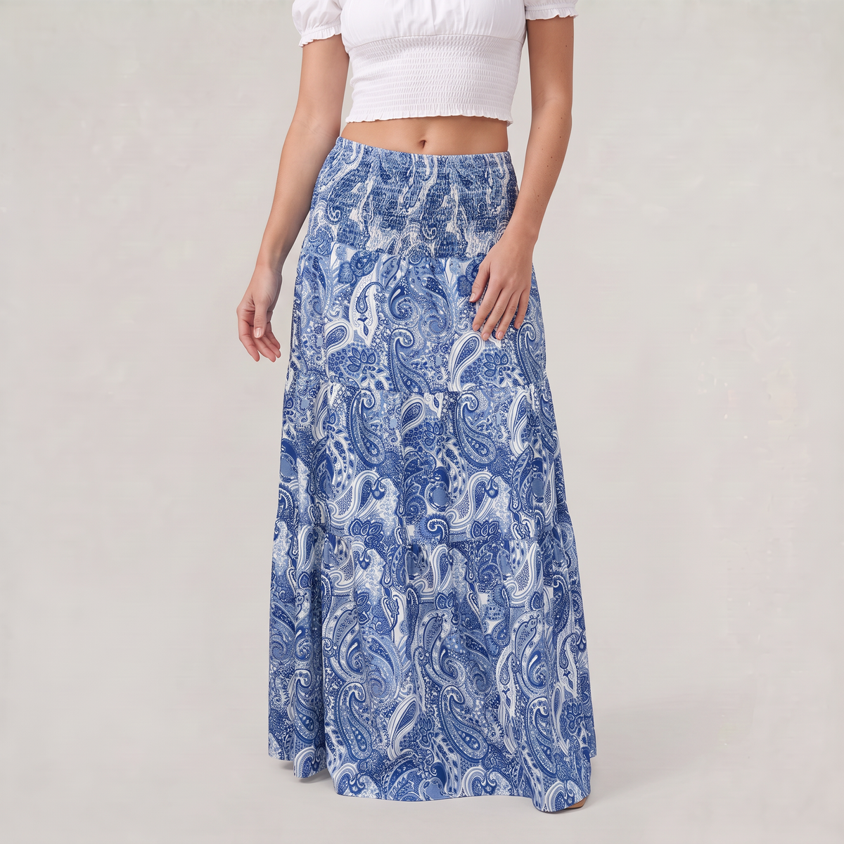 Women’s Paisley Tiered Maxi Skirt