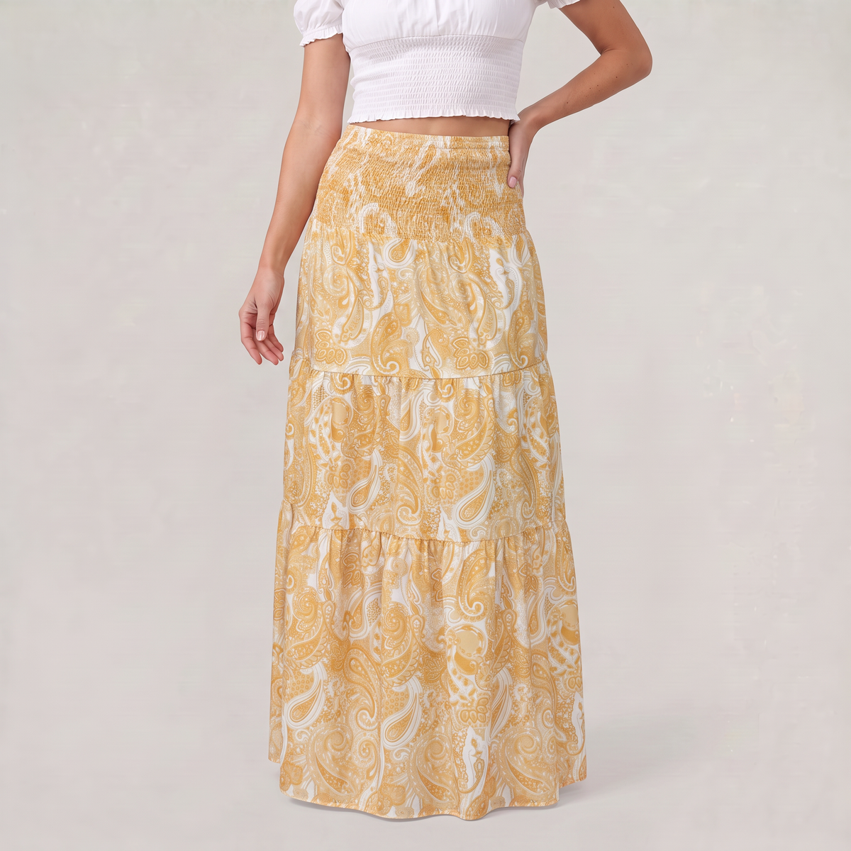 Women’s Paisley Tiered Maxi Skirt