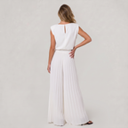 Women’s Pleated Sleeveless Wide Leg Jumpsuit