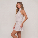 Women’s Polka Dot Halter Neck Mini Dress