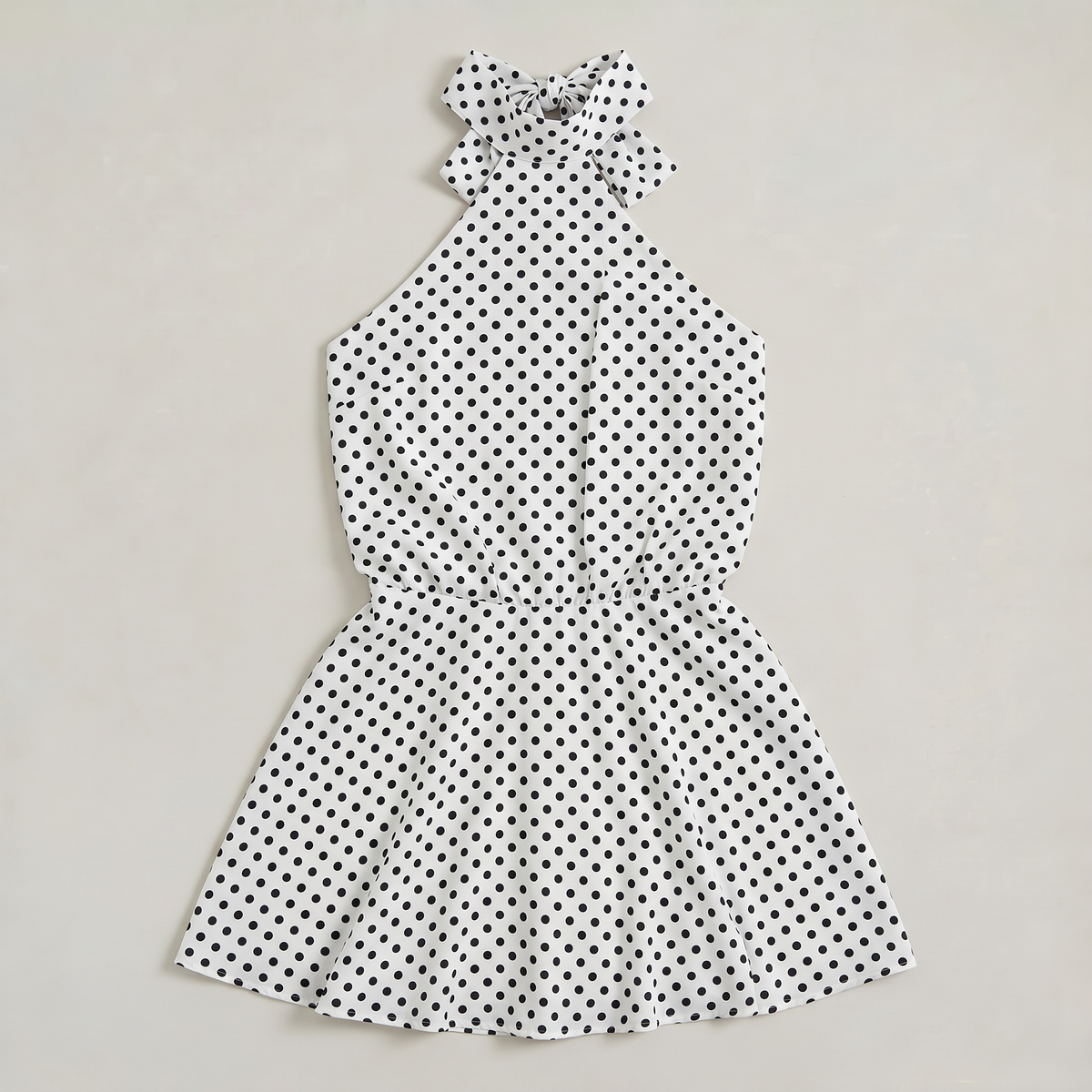 Women’s Polka Dot Halter Neck Mini Dress