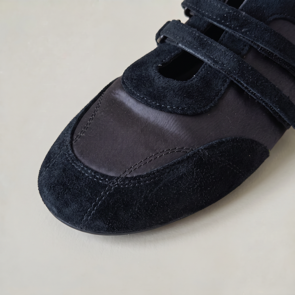 Women’s Red Ballet Flats Double Strap Sneakerina
