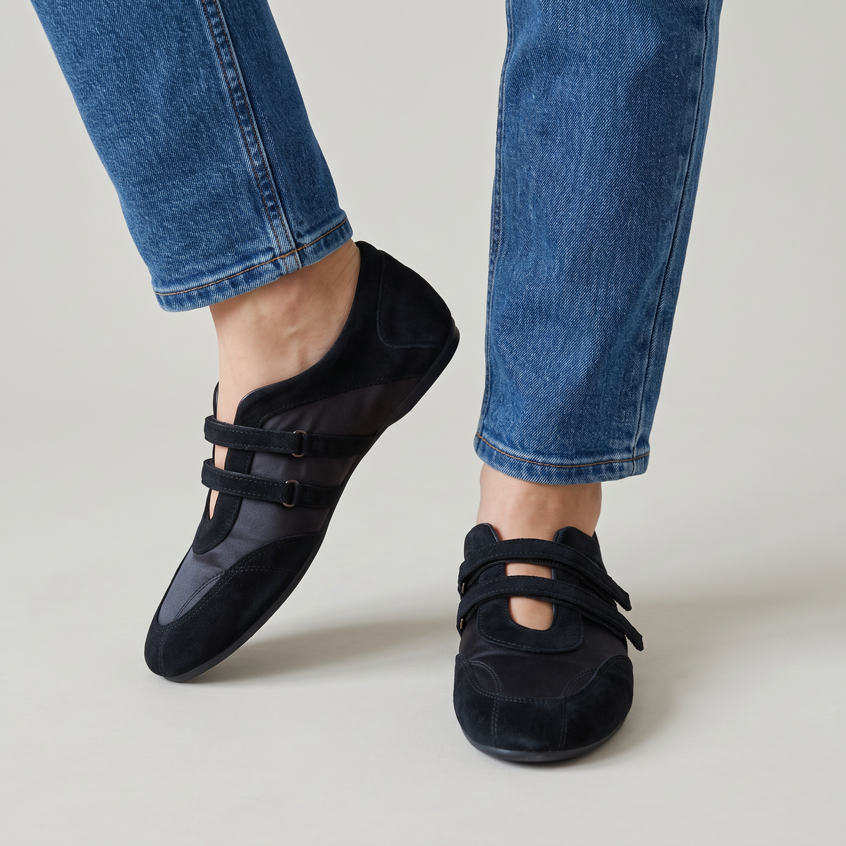 Women’s Red Ballet Flats Double Strap Sneakerina