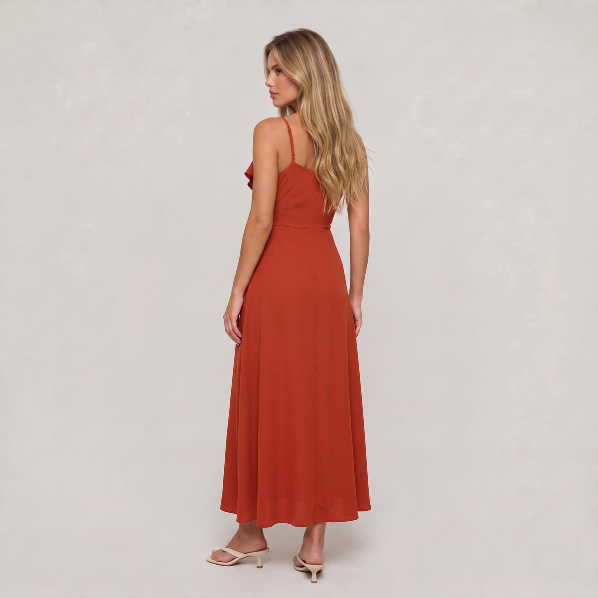 Women’s Ruffle Side Split Maxi Dress