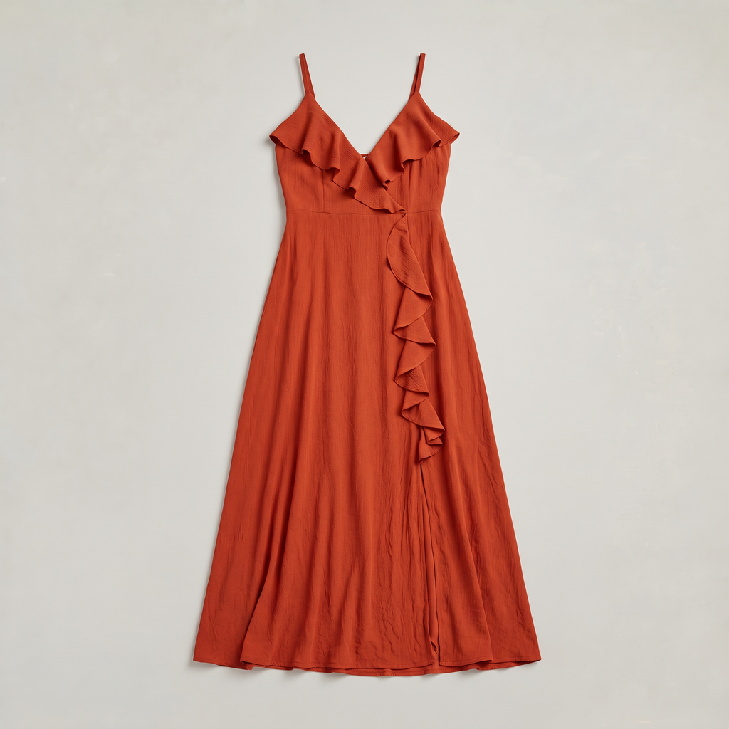 Women’s Ruffle Side Split Maxi Dress