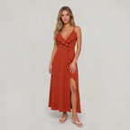 Women’s Ruffle Side Split Maxi Dress