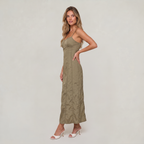Women’s Sleeveless Corset Bodice Maxi Dress