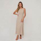 Women’s Sleeveless Polka Dot Maxi Dress