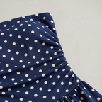 Women’s Strapless Ruched Polka Dot Maxi Dress