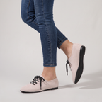 Women’s Suede Look Ballet Flats Lace-Up Gymerina Style