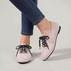 Women’s Suede Look Ballet Flats Lace-Up Gymerina Style