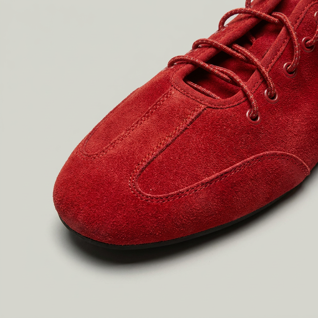 Women's Suede Look Lace-Up Ballet Flats