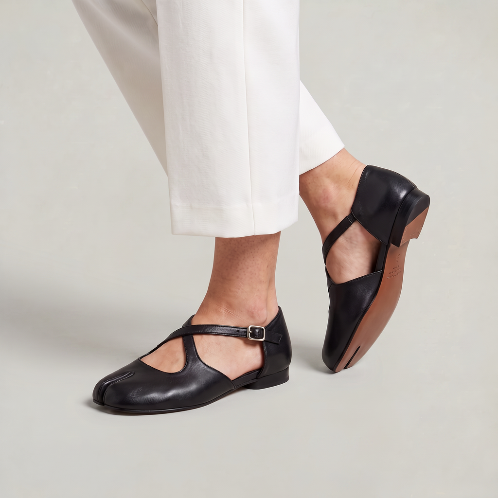 Women’s Tabi Ballet Flats Criss-Cross Strap