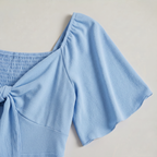 Women’s Tie Front Flutter Sleeve Mini Dress