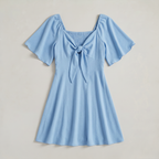 Women’s Tie Front Flutter Sleeve Mini Dress