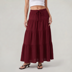Women’s Tiered Drawstring Maxi Skirt