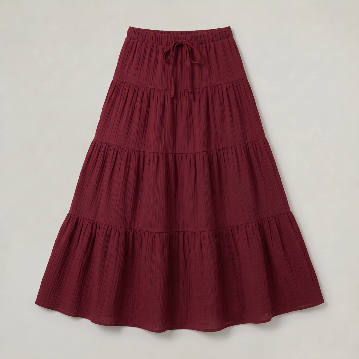 Women’s Tiered Drawstring Maxi Skirt