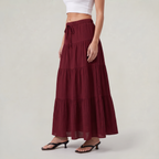 Women’s Tiered Drawstring Maxi Skirt