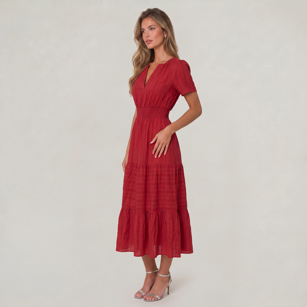 Women’s Tiered Smocked Waist Midi Dress