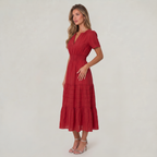 Women’s Tiered Smocked Waist Midi Dress