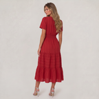 Women’s Tiered Smocked Waist Midi Dress