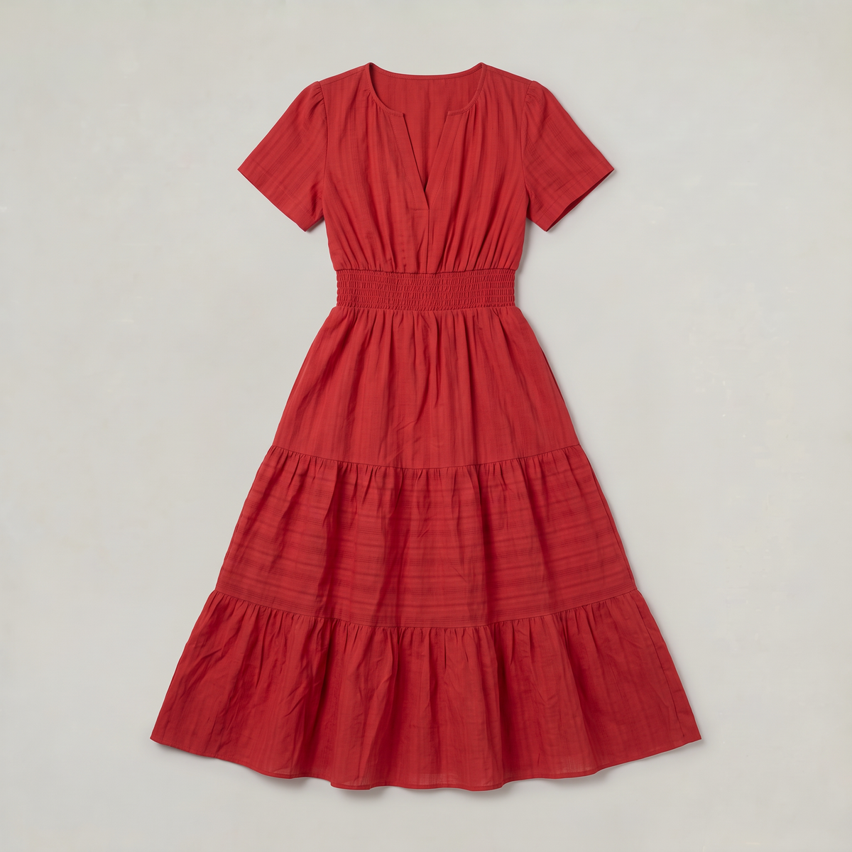 Women’s Tiered Smocked Waist Midi Dress