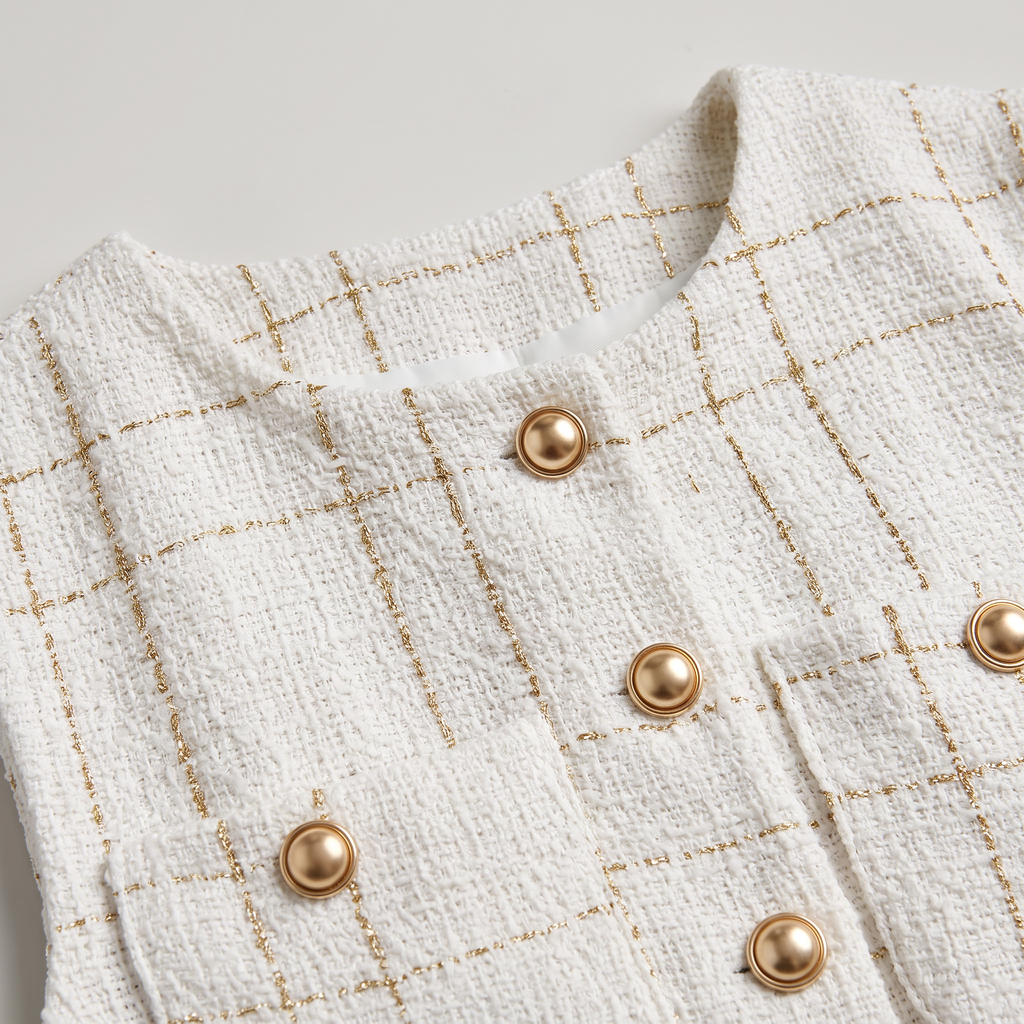 Women’s Tweed Button Front Mini Dress
