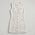 Women’s Tweed Button Front Mini Dress