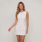 Women’s Tweed Button Front Mini Dress