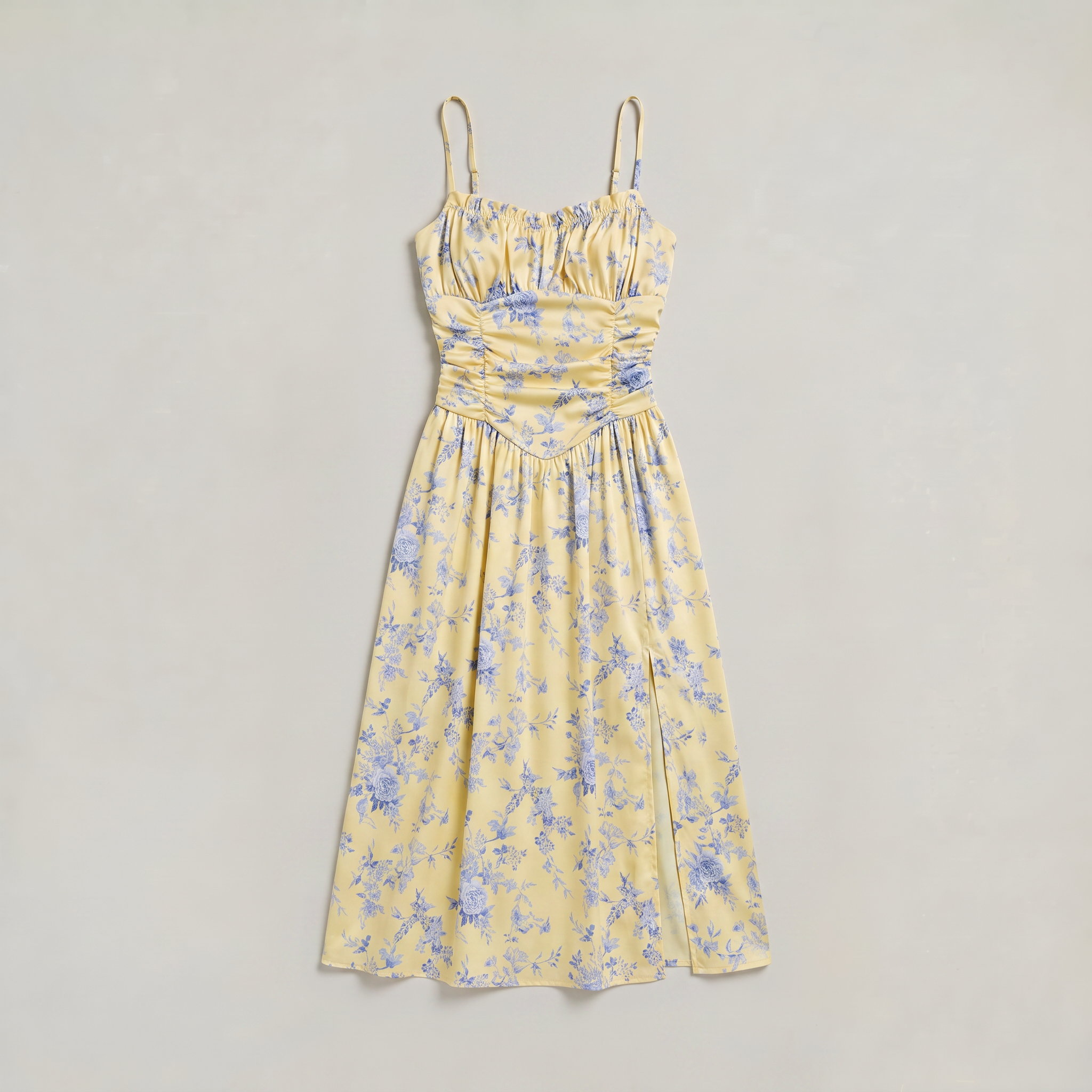 Women’s Yellow Floral Split Maxi Dress
