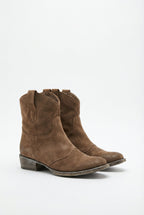 Women Suede Western Ankle Boots