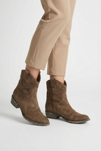 Women Suede Western Ankle Boots