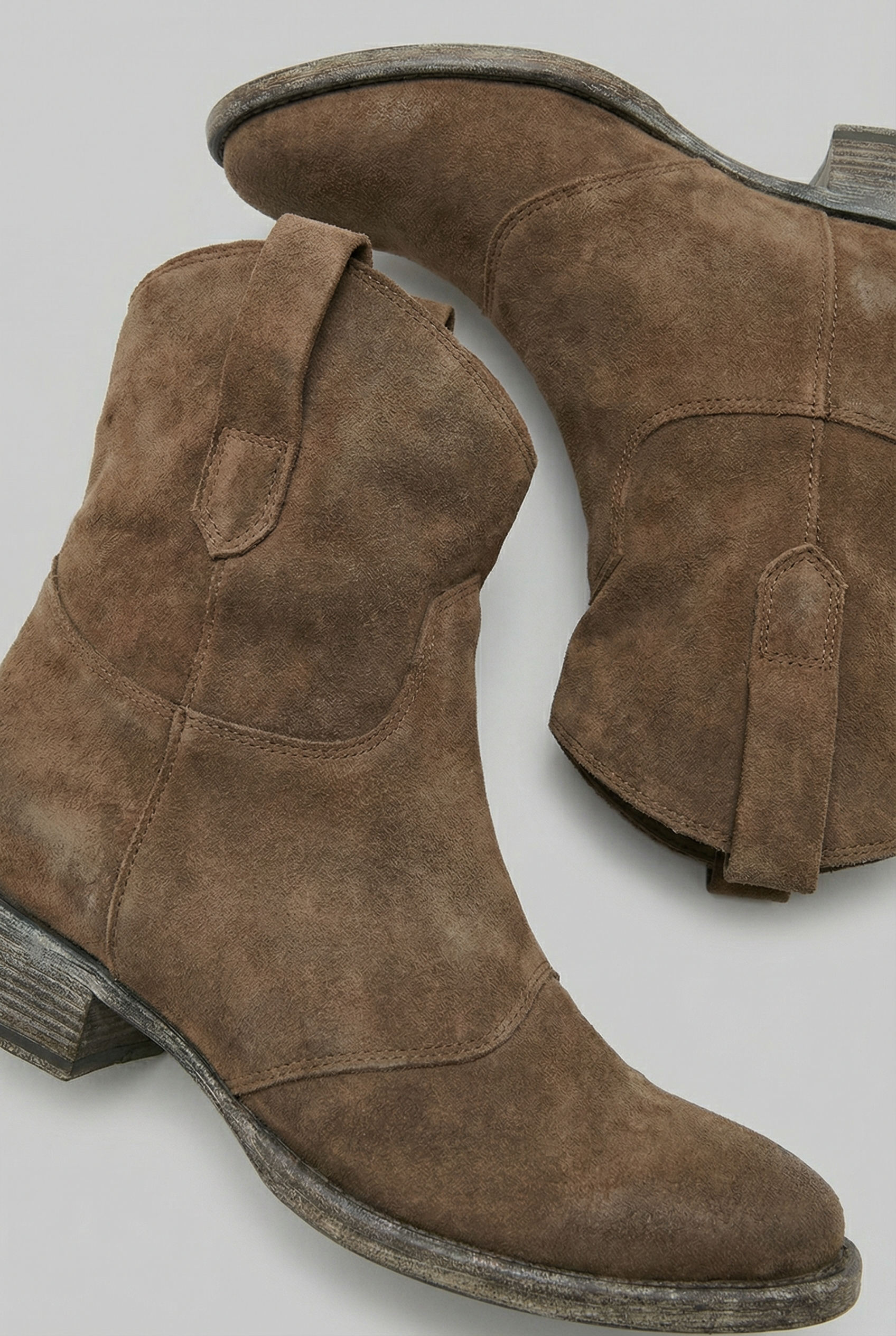 Women Suede Western Ankle Boots
