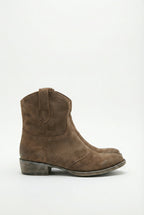 Women Suede Western Ankle Boots